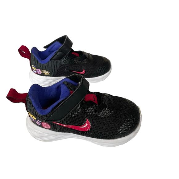 Nike Revolution 6 Toddler Shoes – Size 5C, Black with Pink & Purple (DD1105-013) - Picture 2 of 8
